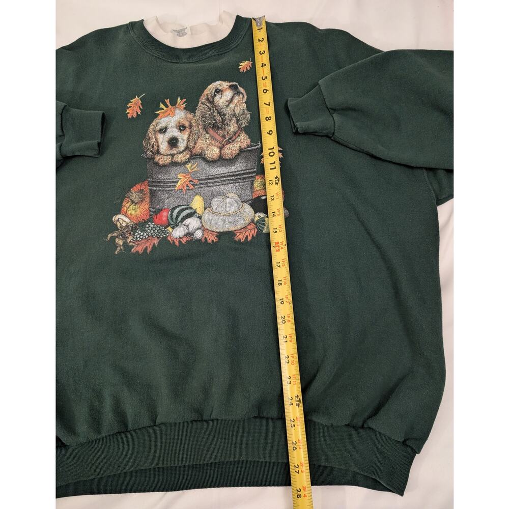 Vintage 90s Dog Gourd Pumpkin Sweatshirt Women's 3X Grandmacore Retro Fall Leaf - Picture 9 of 11